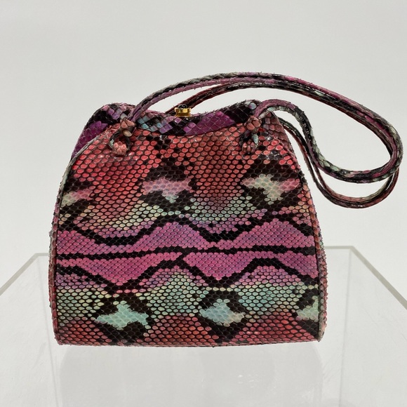 Stunning Judith Leiber Multicolor Snakeskin Evening  Purse - Picture 2 of 4